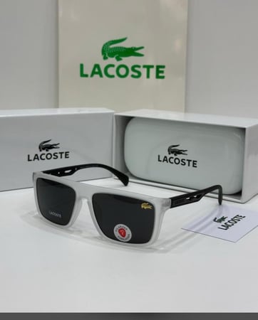 نظارة لاكوست اللون اسود الايطار ابيض