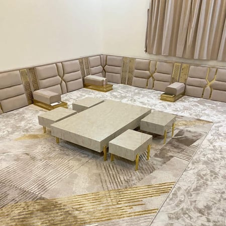طقم طاولة ارضي بيج