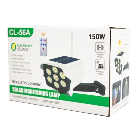 اضاءه بالطاقه الشمسيه على شكل كاميرا مراقبه مفيده للحمايه والاضاءة 150