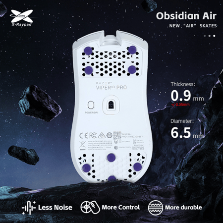 Obsidian Air DIY Mouse Skates Universal D6.5mm Dots – Quiet & Control