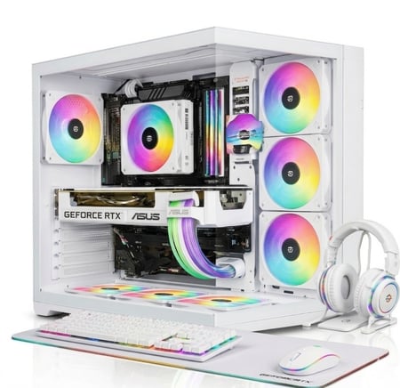 عرض بي سي قيمينق PC-107 بكرت شاشة RTX 5060 8GB | معالج I5-14400F | ورام 16GB | وتخزين 1TB  يشغل جميع الالعاب بإداء عالي