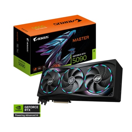 AORUS RTX 5090 MASTER 32GB – كرت شاشة خارق للألعاب والتطبيقات الثقيلة مع تبريد متقدم