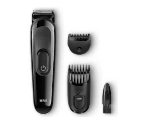 ماكينة تشذيب الشعر والذقن 4 في 1 براون للرجال، اسود - SK3000