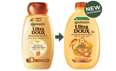 غارنييه شامبو الترا دو لتجديد بنية الشعر بفوائد العسل القيمة - 600مل