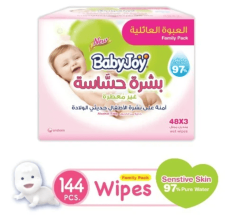 بيبي جوي مناديل بشرة حساسة, 144 منديل.
