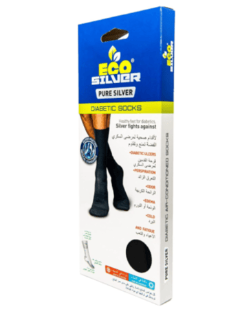 إيكو سيلفر جوارب لمرضى السكري لون رمادي غامق مقاس 43- 45 سم - 1 زوج