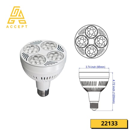 لمبة LED بقوة 35W وبقاعدة E27 لون الإنارة شمسي 4000K