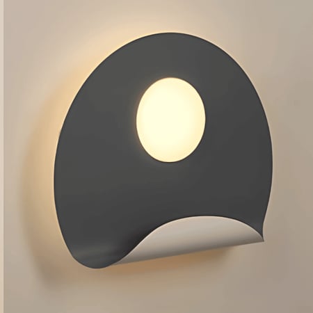 مصباح حائط داخلي LED لون رصاصي وأبيض لون الإنارة أصفر