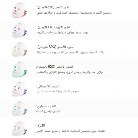 قناع لشد وتبيض البشرة بالفوتون