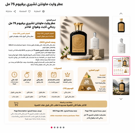 عطر وايت ماونتن تشيري برفيوم 75 مل رجالي ثابت وفواح فاخر