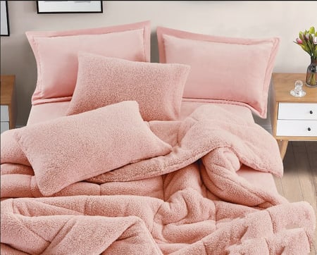 مفرش رهام شتوي مفرد ونص فرو وردي عدد القطع 4