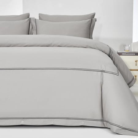 مفرش رولا صيفي مزدوج مطرز رصاصي عدد القطع 7