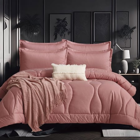 مفرش جود نايت صيفي مزدوج قطن فاخر روز عدد القطع 8