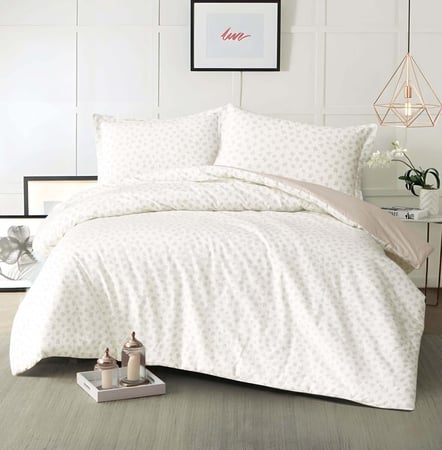 مفرش تفاؤل مزدوج قطن أبيض