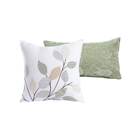 مفرش زمرد صيفي مزدوج مطرز أبيض وتيفاني عدد القطع 12