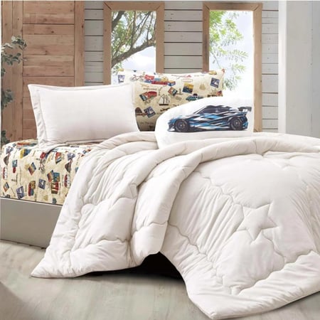 مفرش جوما شتوي فاخر كوين مقاس 200X150 سم مخمل و فرو كريمي عدد القطع 5