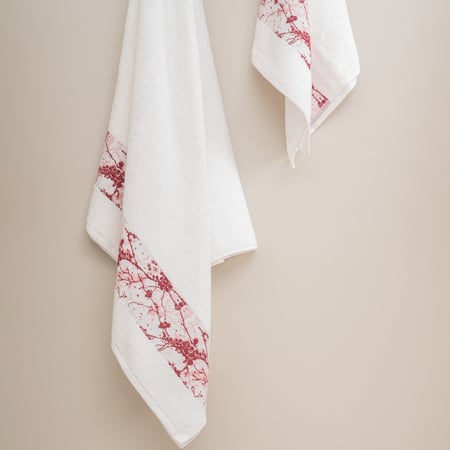 طقم روب أستحمام آفكو قطن تركي مطرز أبيض عدد القطع 5