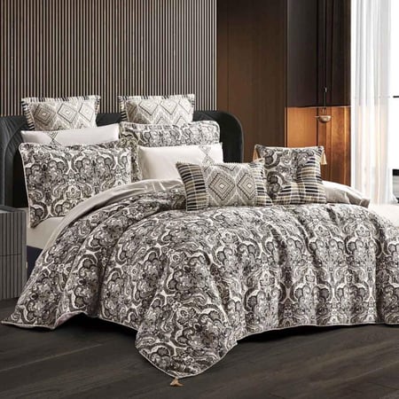 مفرش آسوس مزدوج قطن فاخر جاكارد متعدد الألوان مطرز عدد القطع 10