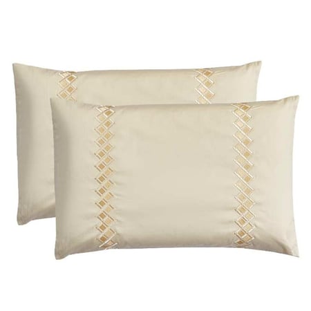 مفرش لافيتا الفاخر مزدوج قطن جاكارد مطرز بيج  ذهبي عدد القطع 10