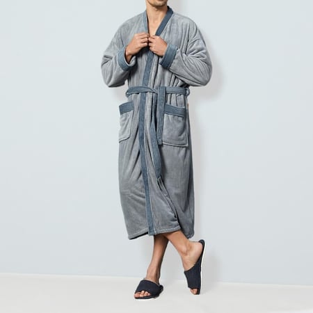 روب استحمام ريفي طراز فندقي مفرد رصاصي