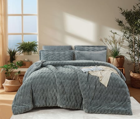 مفرش دافوس شتوي فرو رصاصي