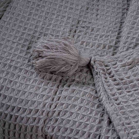 بطانية تيفولي وافل خفيفة صيفي مفرد رصاصي مقاس 150x125سم