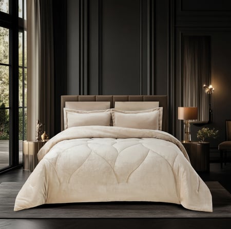 مفرش سها شتوي مفرد ونص بيج عدد القطع 4