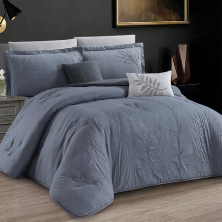 مفرش ياقوت صيفي مزدوج رصاصي عدد القطع 8