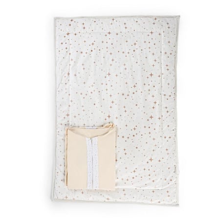 طقم سجادة صلاة أطفال دهبي وكريمي برسومات النجوم عدد القطع 2