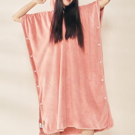 منشفة كابا ريفي بأزرار و غطاء رأس طقطق مشمشي