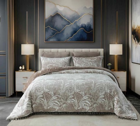 مفرش نجد شتوي فرو جاكارد بني