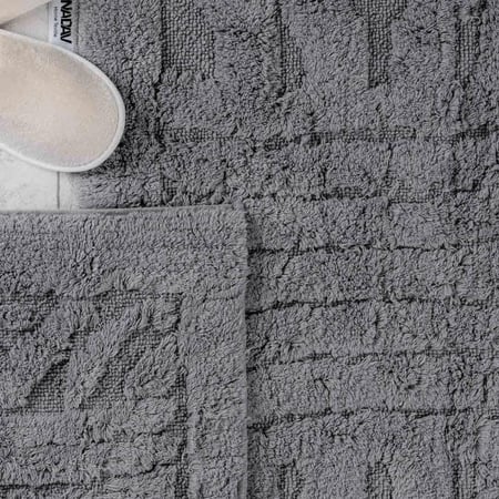 طقم دعاسة أرضية هيرينج بون تركي فرو  رصاصي فاتح عدد القطع 2