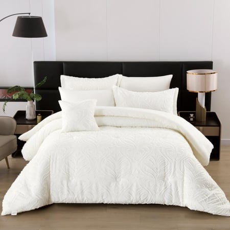 مفرش نارين صيفي مقاس كوين 150x200 سم كريمي  عدد القطع 5