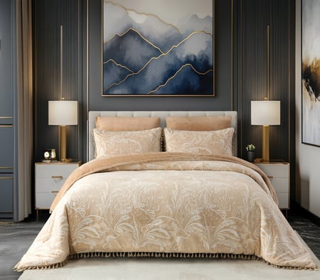 مفرش نجد شتوي فرو جاكارد بيج