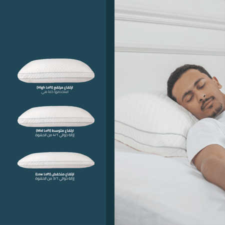 باكج وسادة صفاء الفندقية أبيض عدد القطع 2