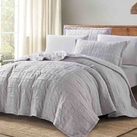 مفرش كلارا صيفي خفيف مضغوط مزدوج ليلكي عدد القطع 6