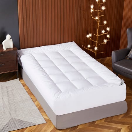 لباد جاردينيا طراز فندقي مفرد و نص مقاس 120×200 سم , سماكة 14 سم أبيض