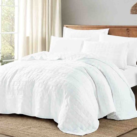 مفرش كلارا صيفي خفيف مضغوط أبيض