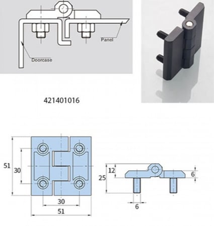 مفصلات من الزنك عالي الجودة لأبواب الخزائن والألواح الكهربائية