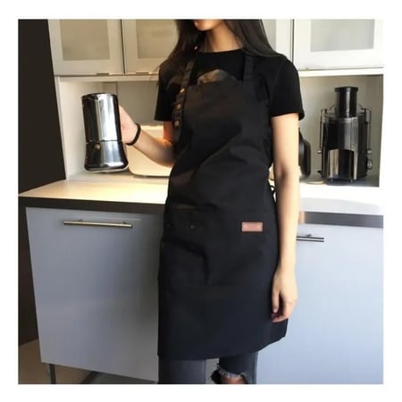 مريلة مقاومة للماء مقاس كبير للجنسين لون أسود