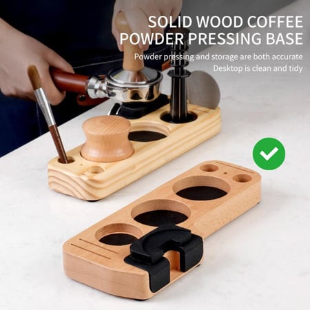 قطعة ترتيب تحضير وتثبيت اسبريسو من خشب الورد مع قاعدة مضادة للانزلاق