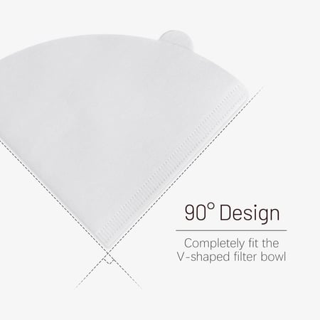 فلاتر قهوة V60 ورقية من Omran Cart لون أبيض 100 قطعة