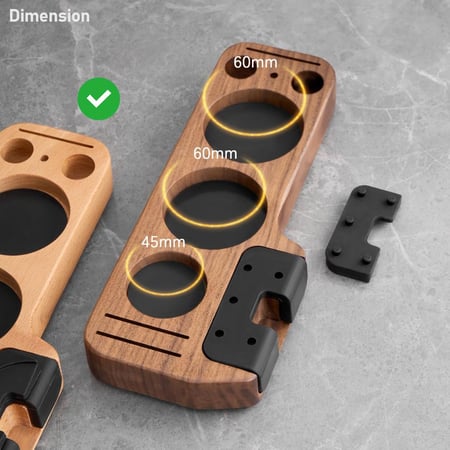 قطعة ترتيب تحضير وتثبيت اسبريسو من خشب الورد مع قاعدة مضادة للانزلاق