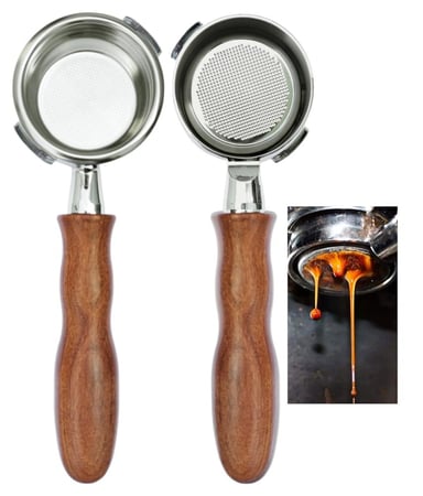 بورتافلتر 58 مم متوافق مع ماكينات قاجيا الإسبريسو بمقبض خشبي وسلة 18 جرام