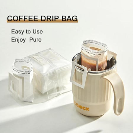 مجموعة القهوة المحمولة من عمران كارت درب غلاية قهوة 600 مل + كوب سيراميك 300 مل + 50 قطعة من فلاتر الأكواب المعلقة - طقم ميني بار قهوة (3 قطع)