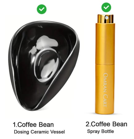 كوب قياس حبوب القهوة سيراميك مع بخاخ ذهبي أدوات باريستا