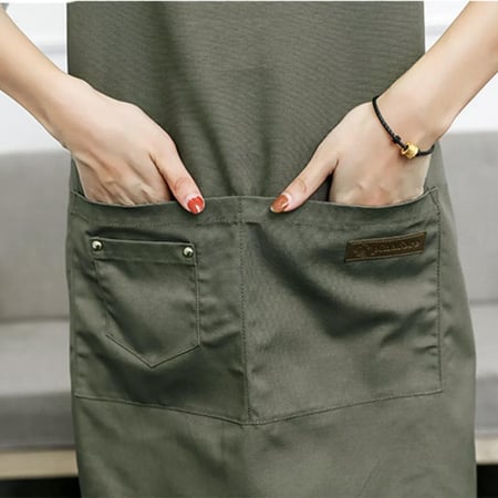 مريلة مقاومة للماء مقاس كبير للجنسين لون أخضر رمادي