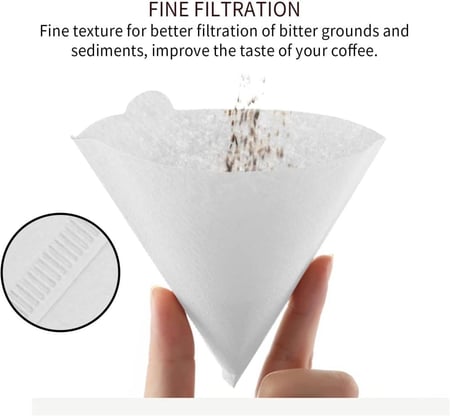 فلاتر قهوة V60 ورقية من Omran Cart لون أبيض 100 قطعة