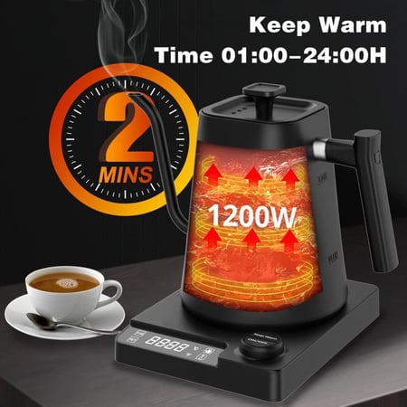 غلاية قهوة كهربائية 1 لتر بتحكم حرارة ومؤقت V60 تسخين دقيق