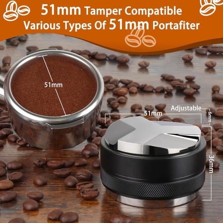 موزع ومكبس قهوة 51 مم مزدوج متوافق مع ديلونجي ديديكا و هاي برو و هوميكس